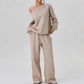 Casual Women’s Co-Ord Set｜Loose Scoop Neck Top + Wide Leg Pants｜Comfortable Everyday Wear