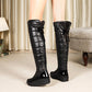 Women's Warm Waterproof Tall Boots with Bow Accent