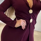 Women's Elegant Lapel Long-Sleeve Jumpsuit