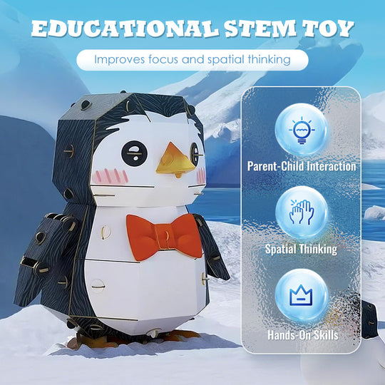 Christmas 3D Penguin Paper Puzzle Kit – The Cutest DIY Gift for Kids