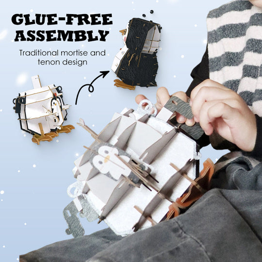 Christmas 3D Penguin Paper Puzzle Kit – The Cutest DIY Gift for Kids