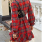 Women’s Stylish V-Neck Plaid Print Dress