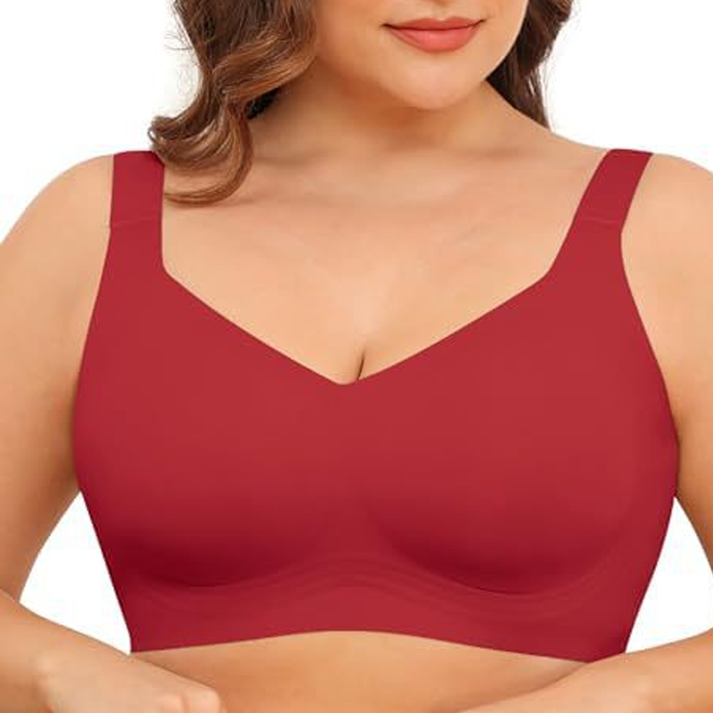 OEAK Women Wirefree Bras for Women Full Coverage No Underwire Everyday Bras Comfortable Wireless Padded Jelly Bras