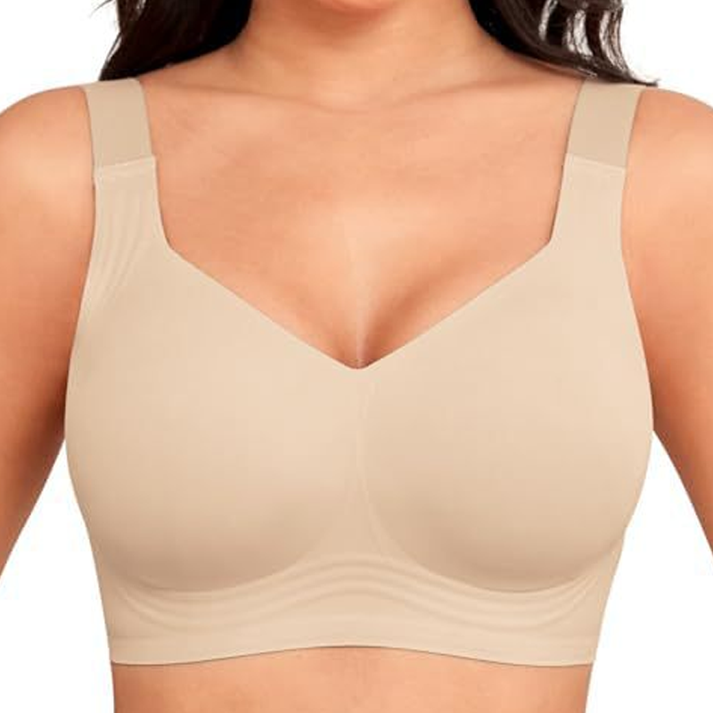 OEAK Women Wirefree Bras for Women Full Coverage No Underwire Everyday Bras Comfortable Wireless Padded Jelly Bras