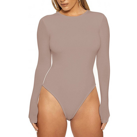 Women's Stretch Long Sleeve Crew Neck Bodysuit