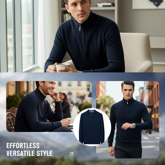 Value Bundle: Warm & Comfortable Knit Cardigan Sweater for Men + Shirt