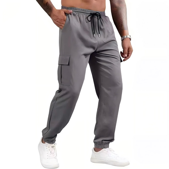 Men's Multi-Pocket Elastic Cuff Long Pants