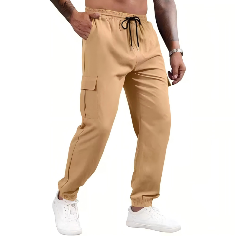 Men's Multi-Pocket Elastic Cuff Long Pants