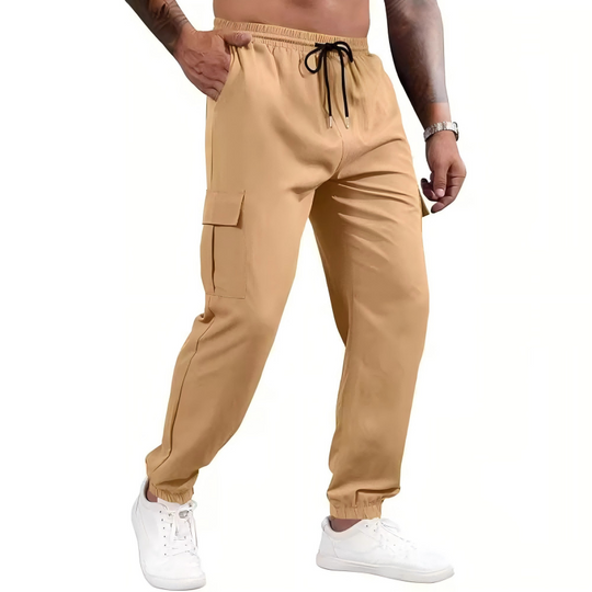 Men's Multi-Pocket Elastic Cuff Long Pants