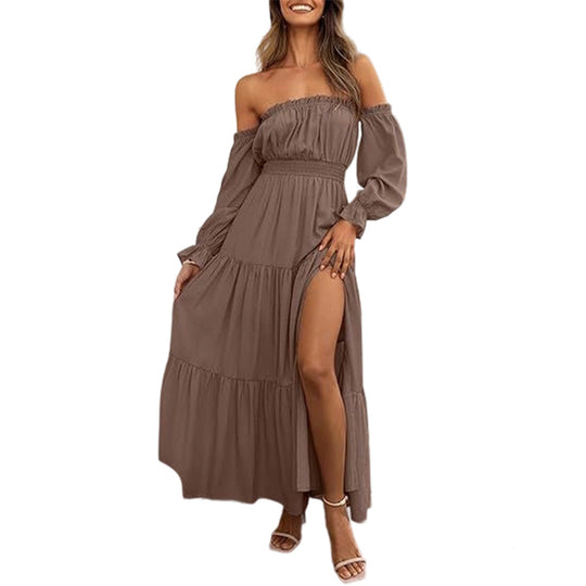 Women's Off-Shoulder High-Waist Dress