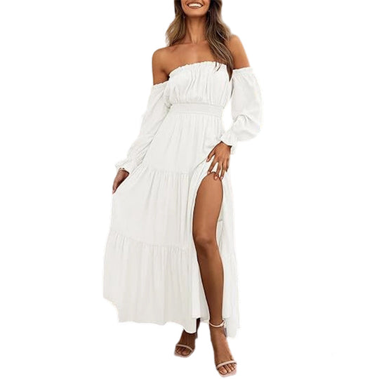 Women's Off-Shoulder High-Waist Dress