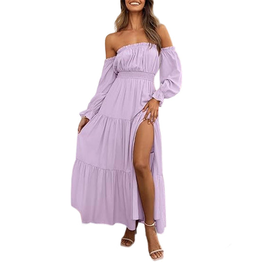 Women's Off-Shoulder High-Waist Dress