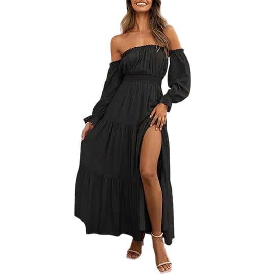 Women's Off-Shoulder High-Waist Dress