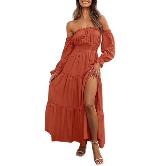 Women's Off-Shoulder High-Waist Dress