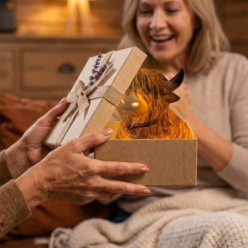 🔥🎁New arrival 50% OFF💥🐮 The Cozy Highland Glow: Highland Cattle Lamp
