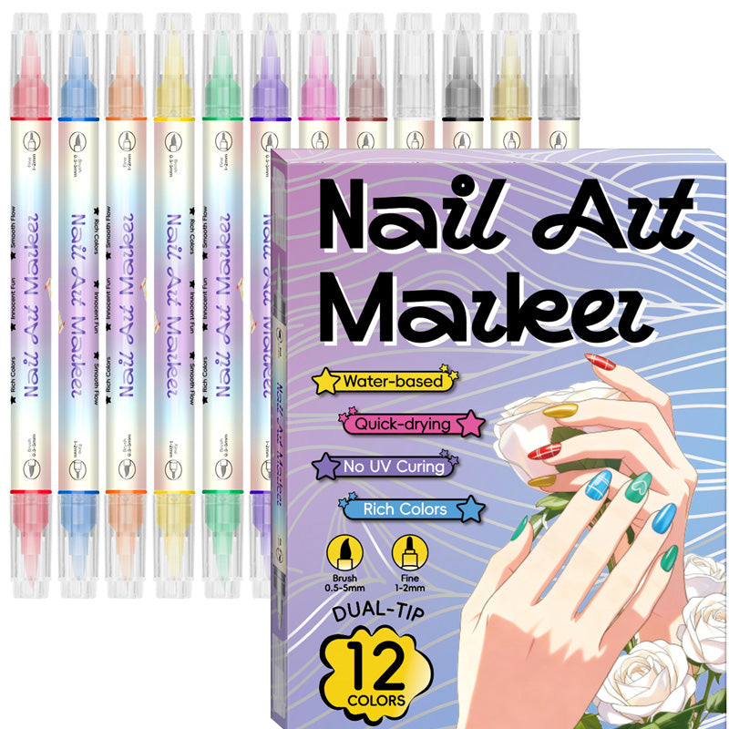✨Limited-time 50% discount🎨Dual‑Tip Nail Art Pens – Quick‑dry, no UV lamp. Fine & brush tips. 12/24 vibrant colors. Easy DIY at home. No smudges, just art! 💅🖌️