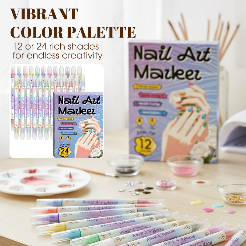 ✨Limited-time 50% discount🎨Dual‑Tip Nail Art Pens – Quick‑dry, no UV lamp. Fine & brush tips. 12/24 vibrant colors. Easy DIY at home. No smudges, just art! 💅🖌️