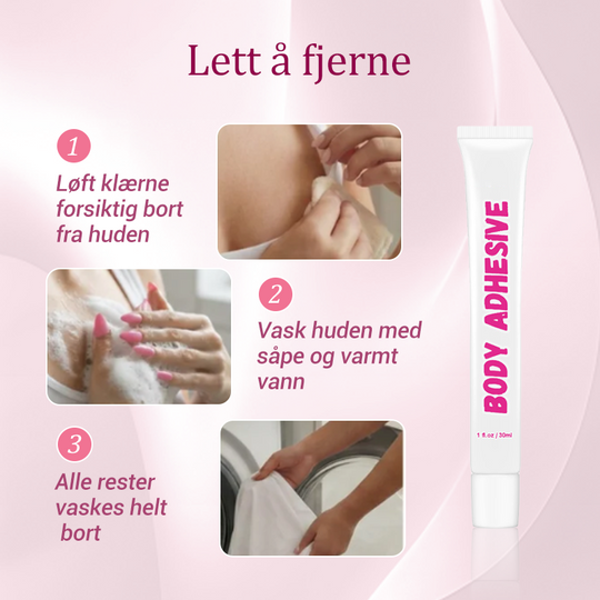 Invisible and skin-friendly body adhesive for clothing