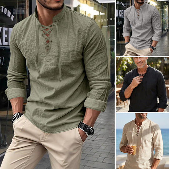 2026 Hot Pick 🔥 50% OFF – Men’s Casual Lace-Up Shirt