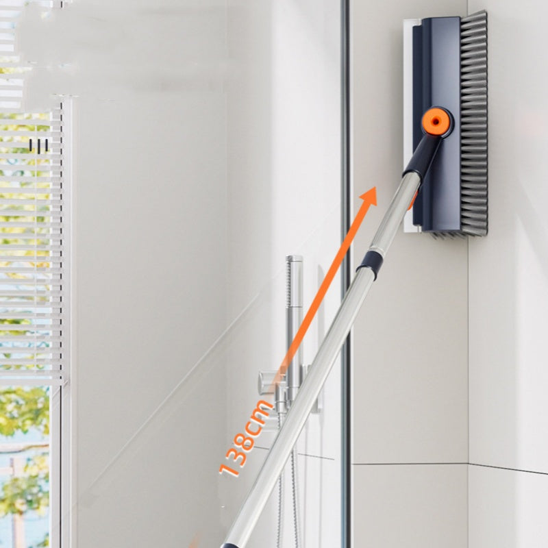 Floor Scrub Brush with Long Handle, cleaning brush,3 in 1 Scrape and Heavy-Duty Stiff Bristle Scrubber Brush for Cleaning Shower Bathroom, Patio, Garage, Kitchen, Wall and Deck,Christmas Gifts