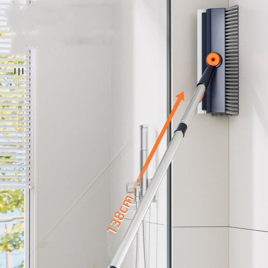 Floor Scrub Brush with Long Handle, cleaning brush,3 in 1 Scrape and Heavy-Duty Stiff Bristle Scrubber Brush for Cleaning Shower Bathroom, Patio, Garage, Kitchen, Wall and Deck,Christmas Gifts