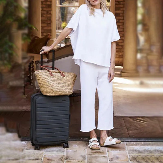 🔥LAST DAY SALE 50% OFF!!✨Women's 3/4 Sleeve Capelet Wide-Leg Pants Set