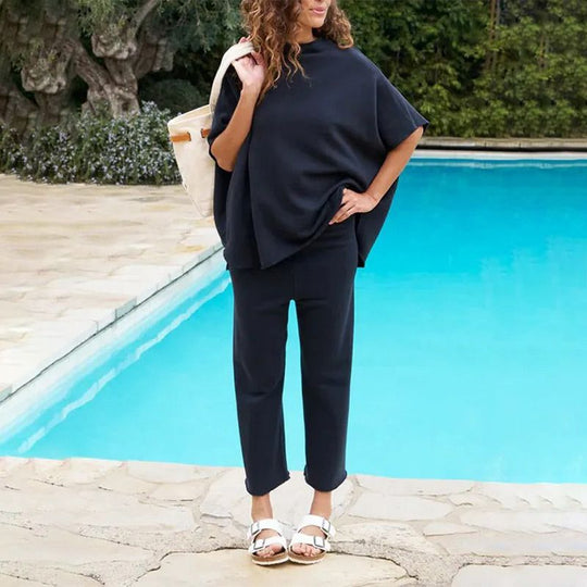 🔥LAST DAY SALE 50% OFF!!✨Women's 3/4 Sleeve Capelet Wide-Leg Pants Set