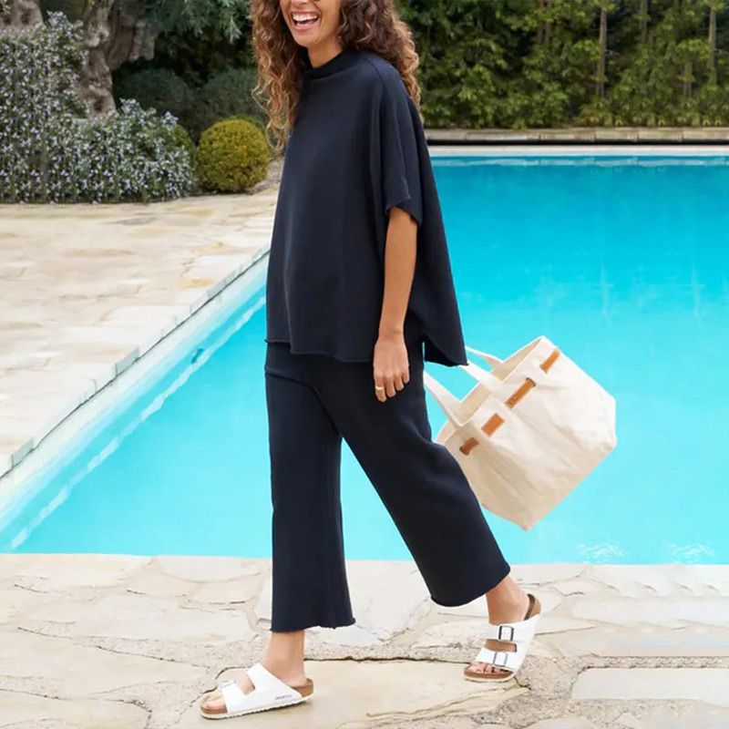 🔥LAST DAY SALE 50% OFF!!✨Women's 3/4 Sleeve Capelet Wide-Leg Pants Set