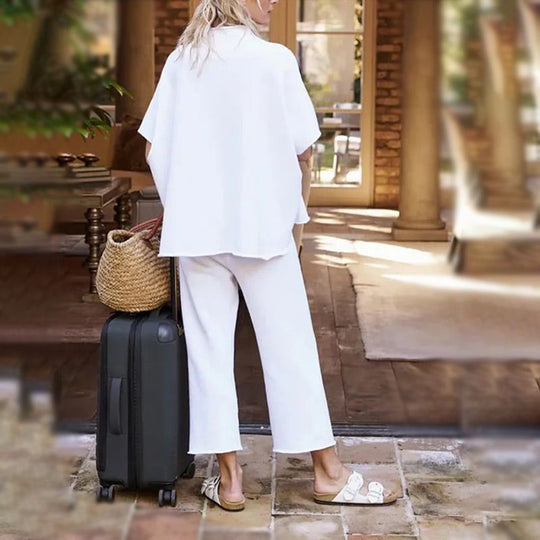 🔥LAST DAY SALE 50% OFF!!✨Women's 3/4 Sleeve Capelet Wide-Leg Pants Set