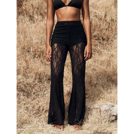 👖66% OFF!🌞Elegant Lace Flare Pants with High-Waisted Design