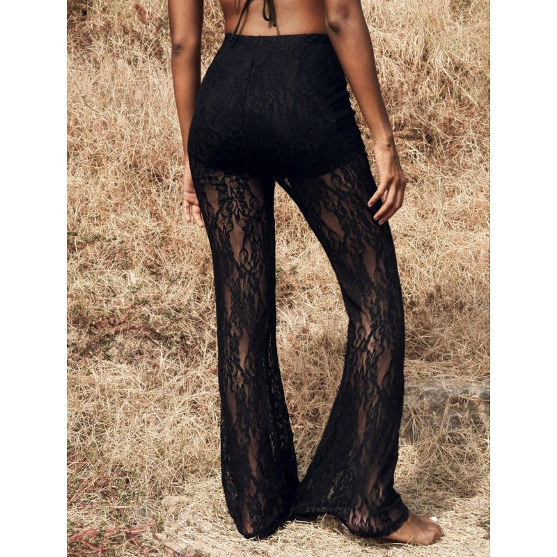 👖66% OFF!🌞Elegant Lace Flare Pants with High-Waisted Design