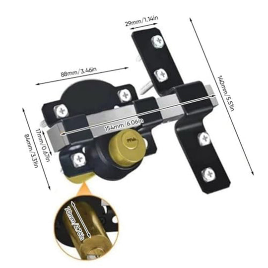 50/70mm Long Throw Gate Lock with 5 Keys