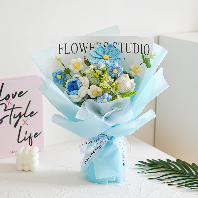 🌷 50% OFF NOW! 💕 Handmade Delicate Crochet Flower Bouquet – Mother's Day Special – Lifelike Design, Durable & Perfect Gift for Mom 🎁