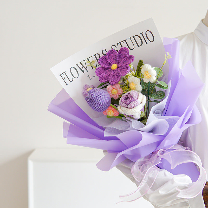 🌷 50% OFF NOW! 💕 Handmade Delicate Crochet Flower Bouquet – Mother's Day Special – Lifelike Design, Durable & Perfect Gift for Mom 🎁