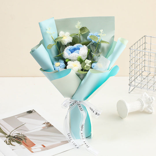 🌷 50% OFF NOW! 💕 Handmade Delicate Crochet Flower Bouquet – Mother's Day Special – Lifelike Design, Durable & Perfect Gift for Mom 🎁