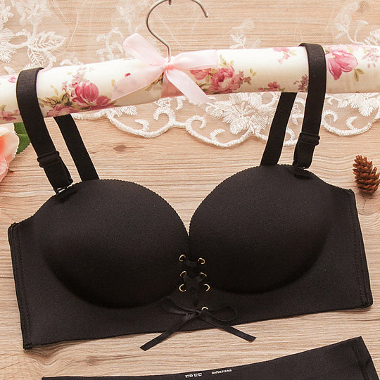 Detachable-Strap Non-Mark Gathering Bra