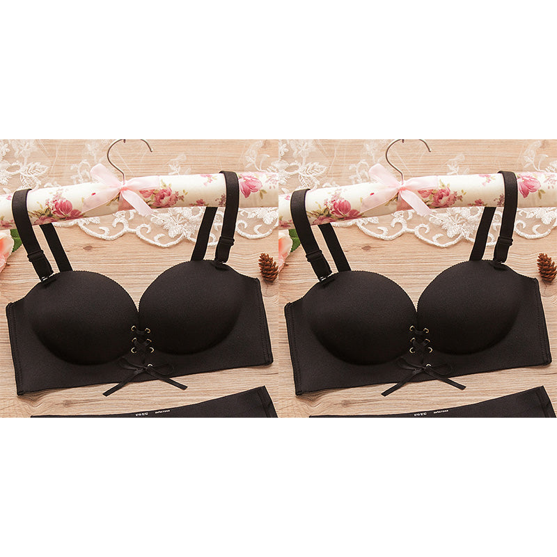 Detachable-Strap Non-Mark Gathering Bra