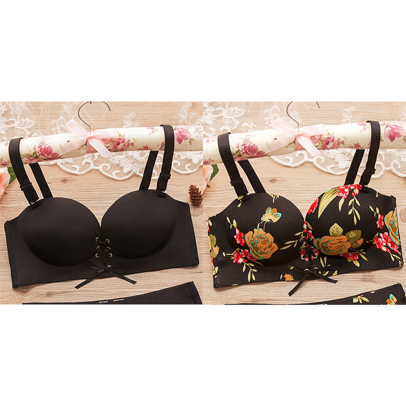 Detachable-Strap Non-Mark Gathering Bra