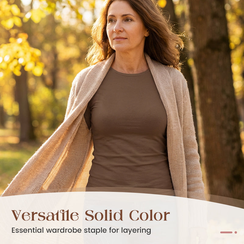 Women's Long Sleeve Crew Neck Slim Fit T-Shirt