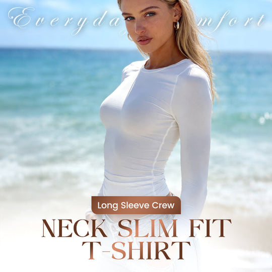 Women's Long Sleeve Crew Neck Slim Fit T-Shirt