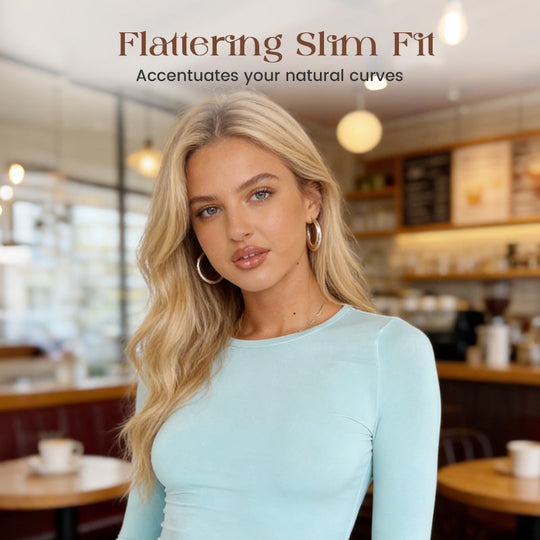 Women's Long Sleeve Crew Neck Slim Fit T-Shirt