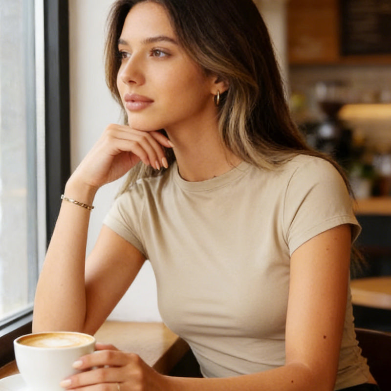 Women's Long Sleeve Crew Neck Slim Fit T-Shirt