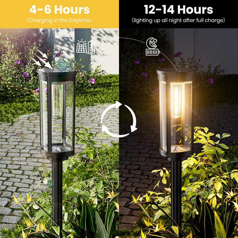☀️ LIMITED-TIME 50% OFF! ✨ Solar Pathway Lights Outdoor – Monocrystalline Panel, 14hr Runtime, Retro Design 🏡