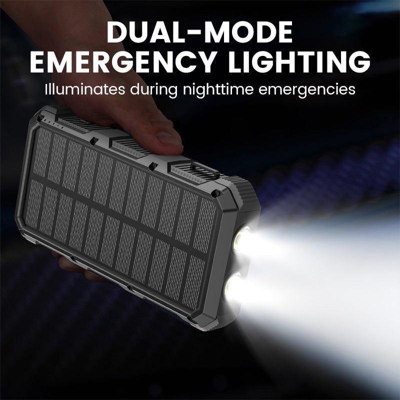 High-Capacity Solar Power Bank with Built-in Light