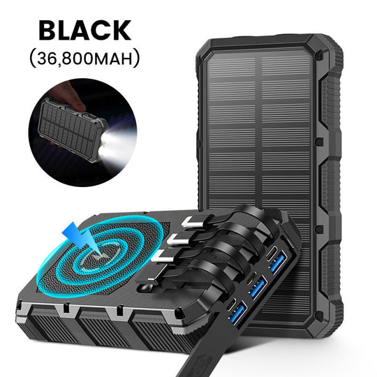 High-Capacity Solar Power Bank with Built-in Light
