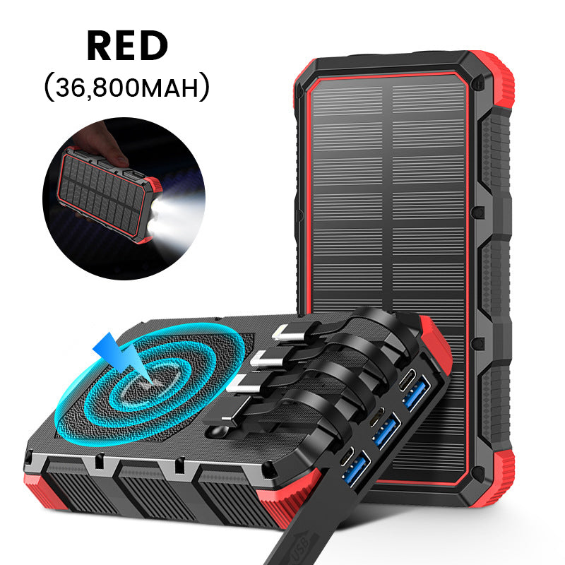 High-Capacity Solar Power Bank with Built-in Light