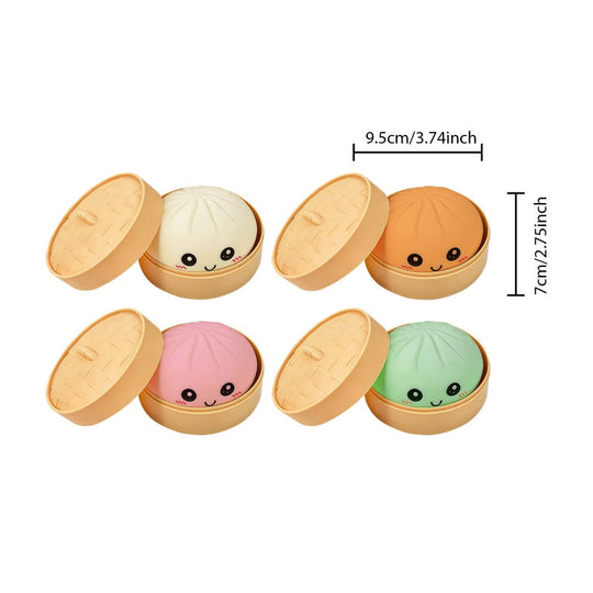 Cute Dumpling Squeeze Toy with Steamer