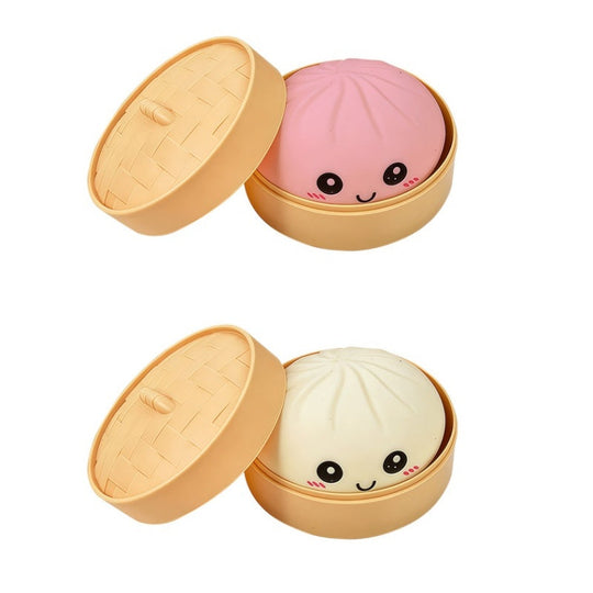 Cute Dumpling Squeeze Toy with Steamer