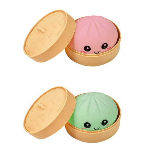 Cute Dumpling Squeeze Toy with Steamer