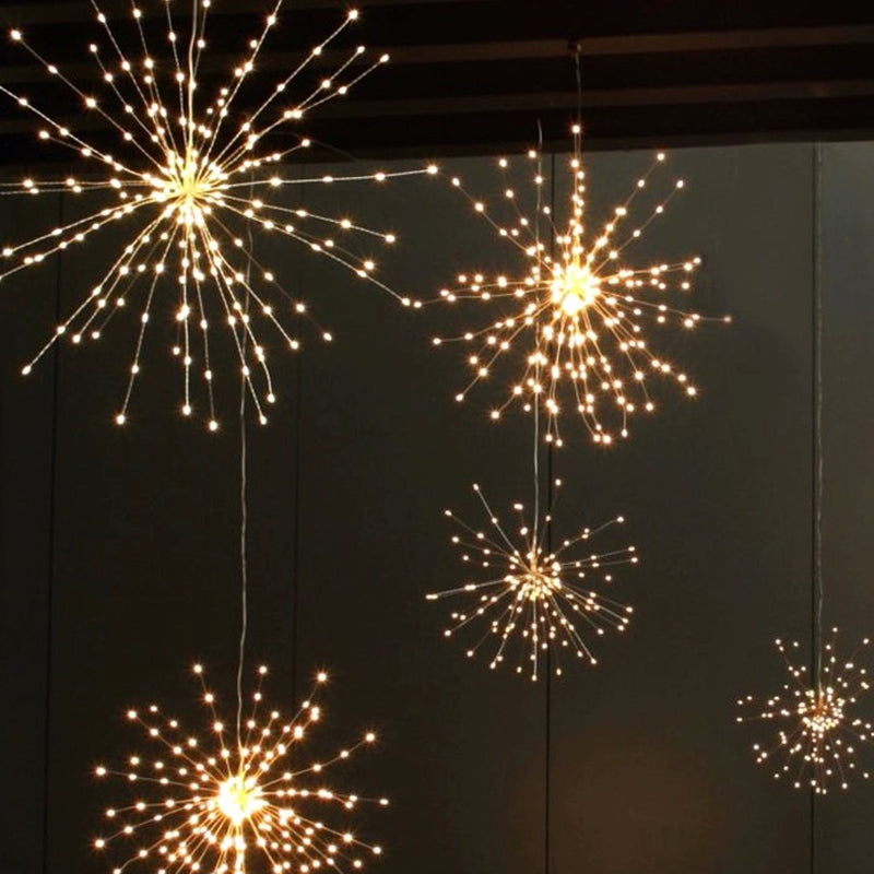 Christmas Firework LED Copper Wire String Lights